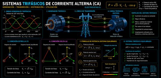 Tensión y Corriente de Fase vs. Línea en Sistemas Trifásicos
